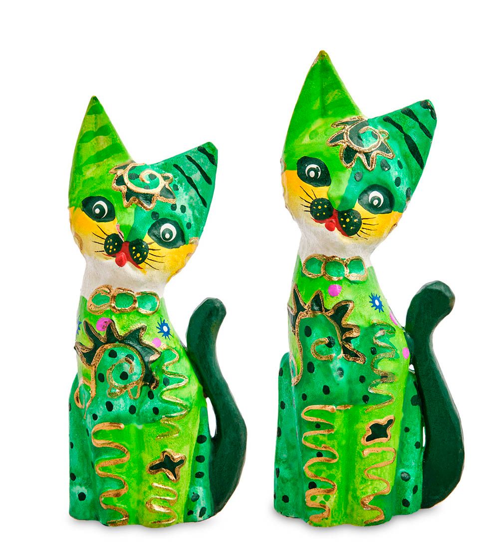 Decor and Gift 99-108 Фигурка «Кошка» н-р из двух 25, 20 см (албезия, о.Бали)