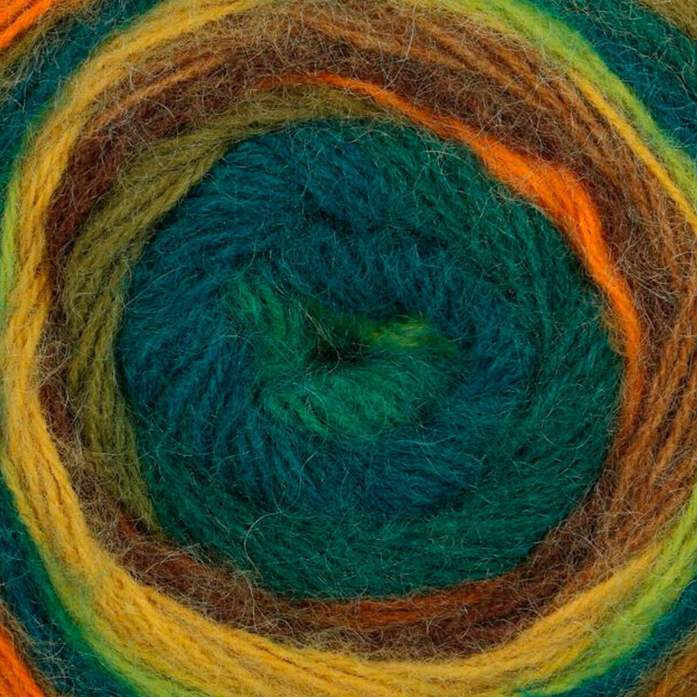 Пряжа "Mohair Dream" 00086 Бежевый/зеленый/коричневый/оранжевый/синий