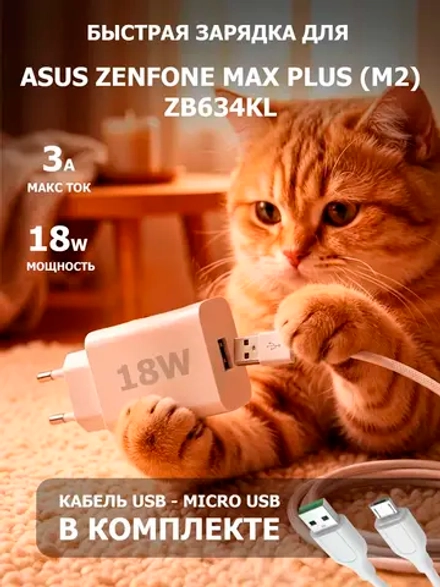 Зарядка для телефона Asus Zenfone Max Plus (M2) ZB634KL