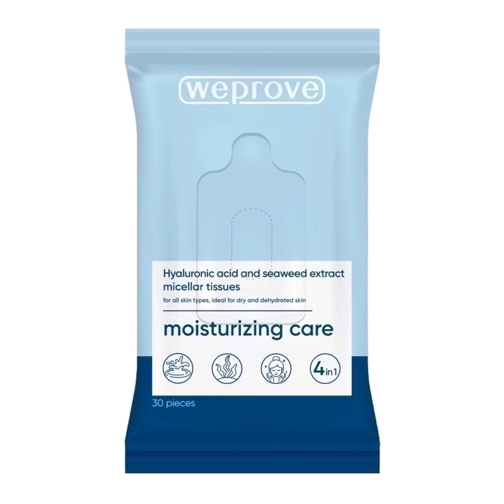Салфетки для лица мицеллярные с гиалуроновой кислотой WEPROVE Hyaluronic Acid Micellar Tissues 30 шт