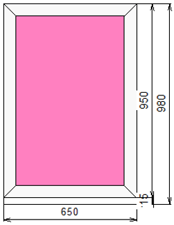 Пластиковое окно 950 х 650 ТермА Эко глухое