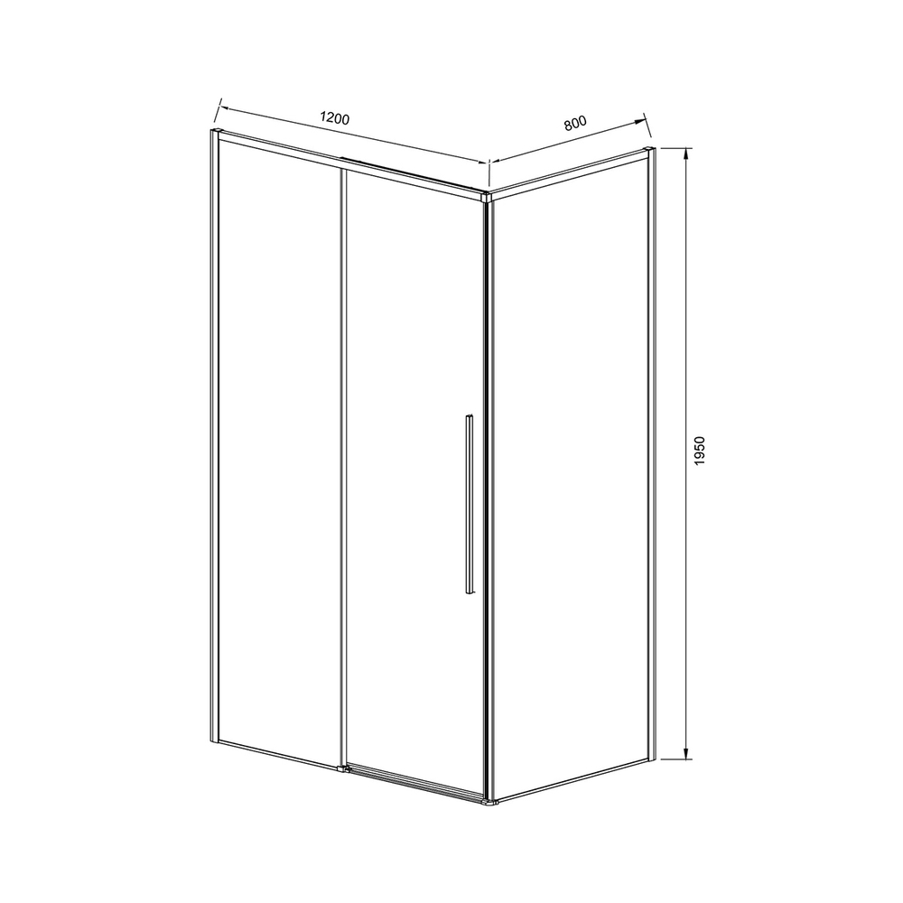 Душевой уголок Slim-N VSR-4SN8012CGB, 1200*800, черный, стекло тонированное