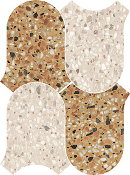 Мозаика / Керамогранит 41zero42 CHICCO Mosaic Onda Senape/Greige 27x36,5 арт.4101287 (9мм.)