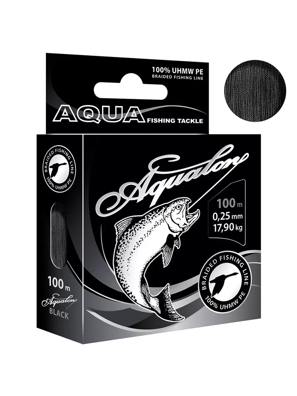 Плетеный шнур для рыбалки lon Black 0,12mm 100m