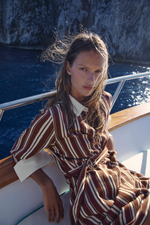 ПЛАТЬЕ-РУБАШКА МИДИ В ПОЛОСКУ С РЕМНЕМ — ZARA