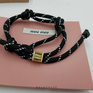 Браслет чёрный с белыми вкраплениями от Miu Miu Cord BP5-678754
