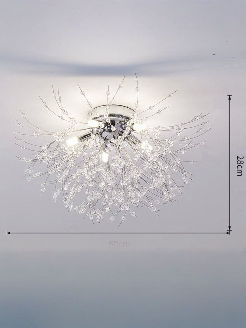 Люстра потолочная Lanbos, 6 ламп G9, 90 Вт LED, до 15 кв м, хром