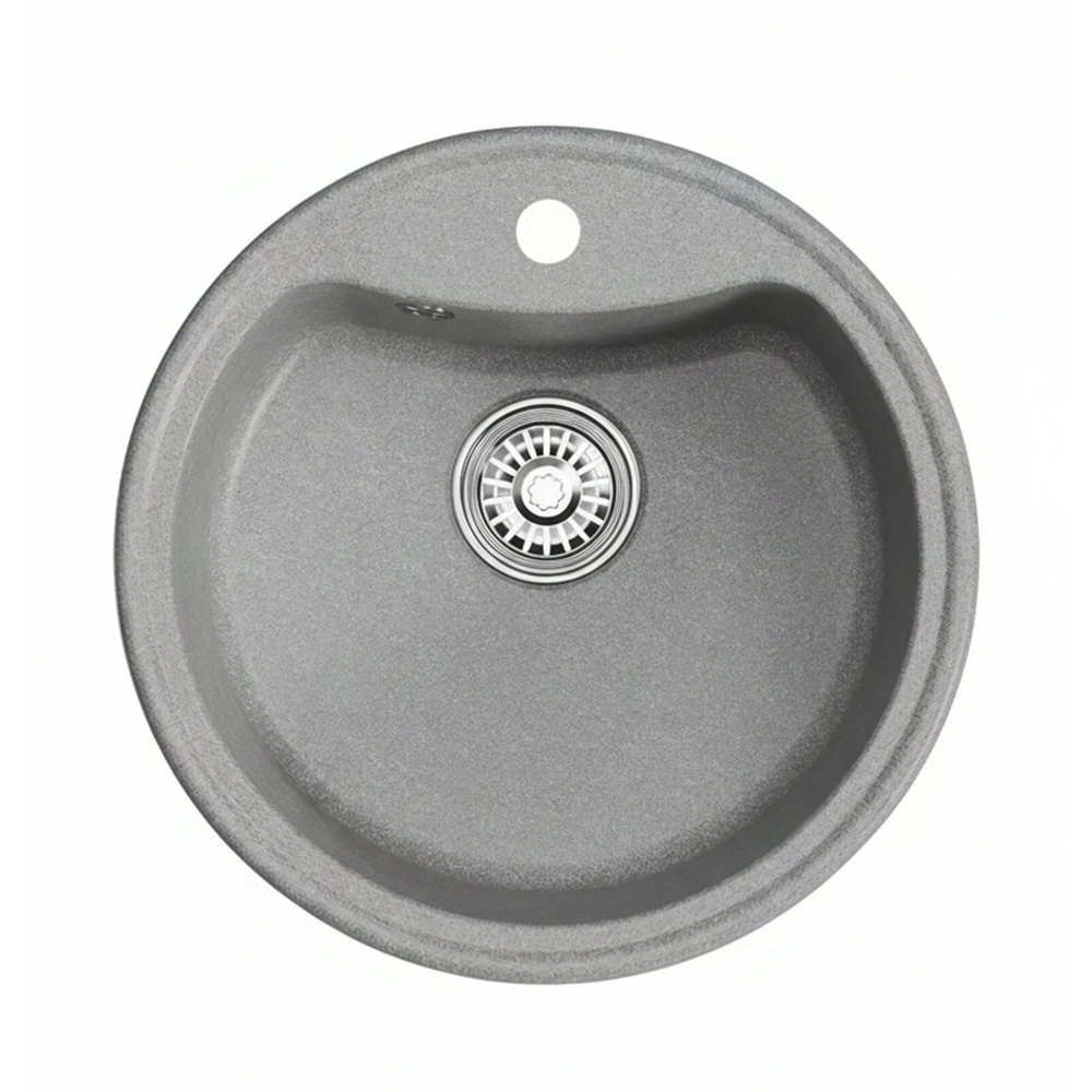 Мойкa МЛ-ГМ09 (ML-GM09) КОМФОРТ круглая, графит (342), 510 мм (глуб. чаши 190)