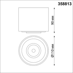 358813 OVER NT21 378 белый Светильник накладной светодиодный IP20 LED 18W 1600Лм 4000K 220V GESSO