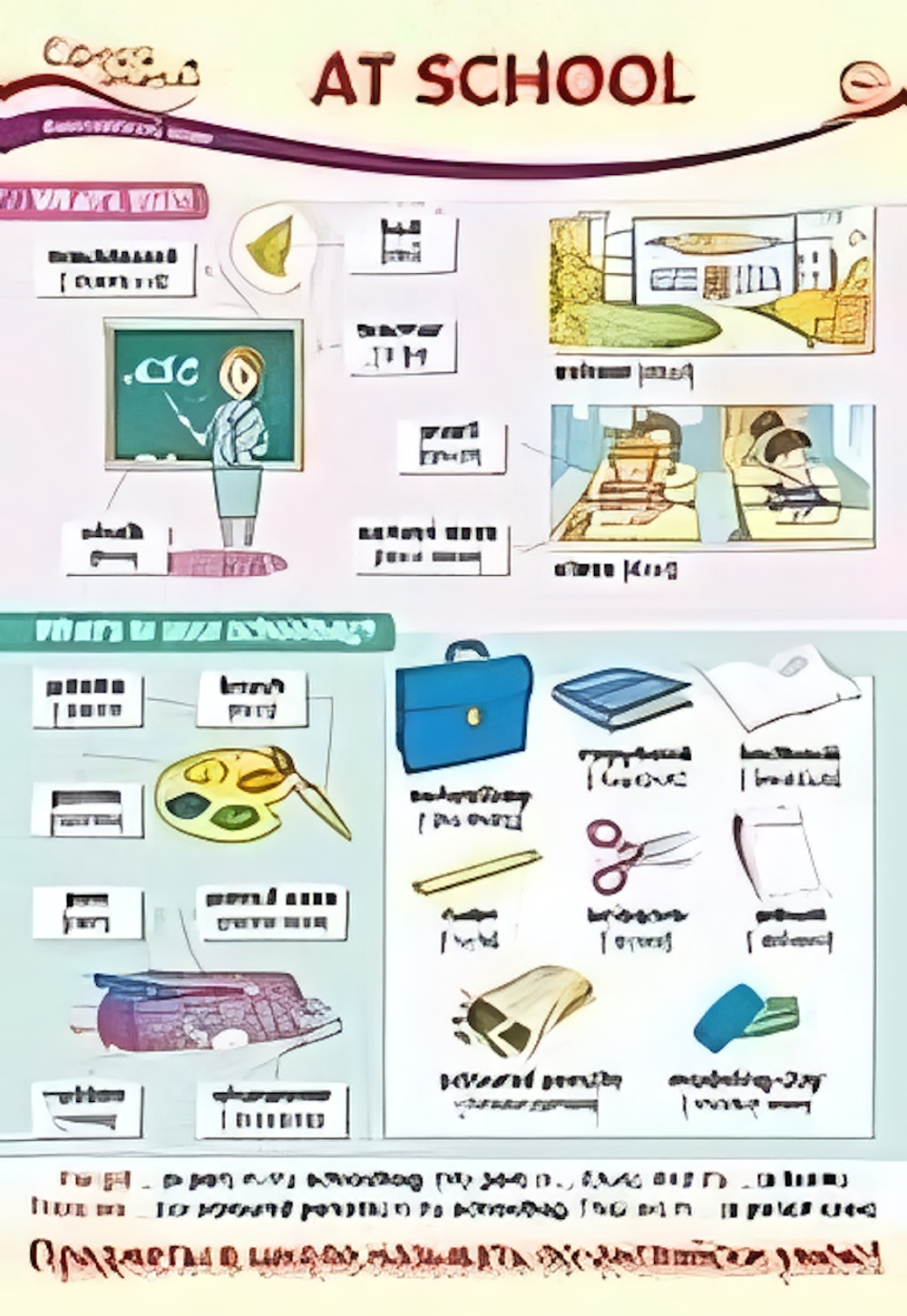 Плакат А3 At School (В школе)