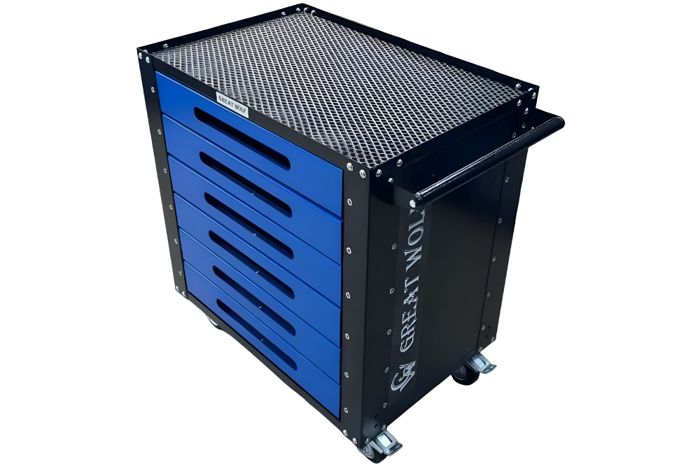 Инструментальная тележка GWT-B6 (6 ящиков, колеса с тормозом, синяя)
