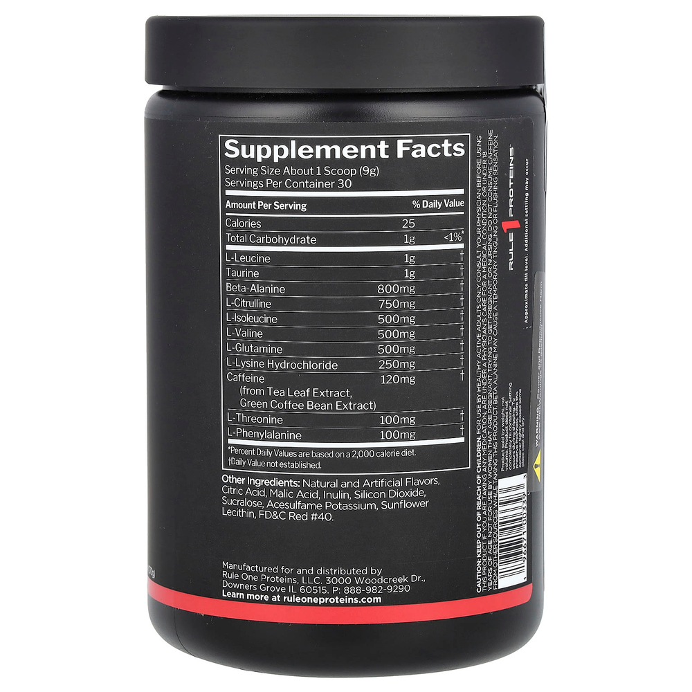 Rule One Proteins, Energized Amino, фруктовый пунш, 270 г (9,52 унции)