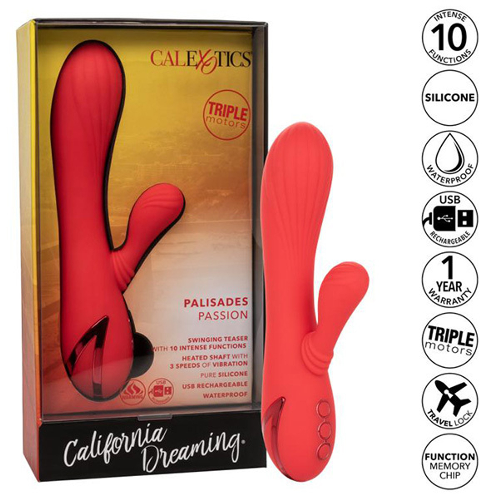 Красный вибромассажер-кролик California Exotic Novelties Palisades Passion SE-4351-25-3