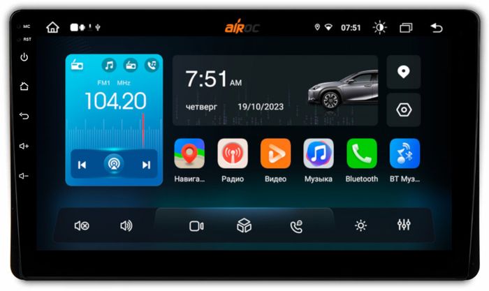 Магнитола для Toyota Highlander 4 2019-2024+ (взамен 8" экрана) - Airok RX-1132 Android 13, Быстрая, SIM-слот