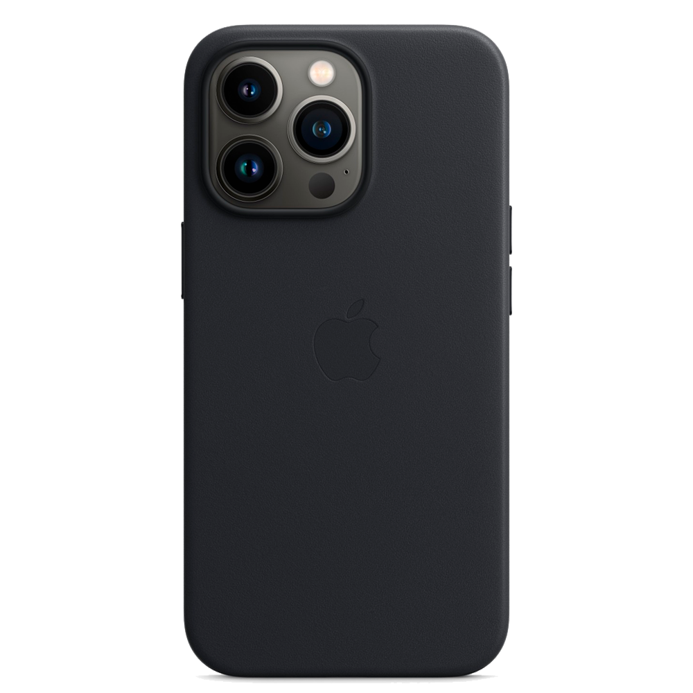 Кожаный чехол с поддержкой MagSafe Apple Leather Case для iPhone 13 Pro, Midnight (Темная ночь)