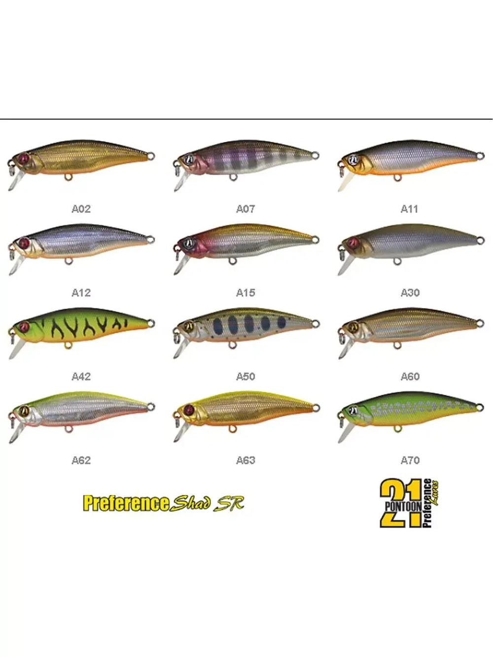Воблер PREFERENCE SHAD 55SP-SR A02 55 мм. 5.4 гр. 0.4-0.6м.