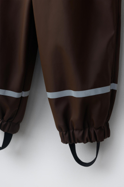 ZARA ПРОРЕЗИНЕННЫЙ КОМБИНЕЗОН WATER RESISTANT, КОРИЧНЕВЫЙ