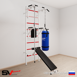 Шведская стенка Sv Sport 5803 (Турник стандарт/Брусья/Скамья/Канат/Цепь/Мешок 30кг)