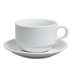 Чайная пара 240 мл белая d 9,2 см h6,3 см фарфор Glory Eco Stackable P.L. Proff Cuisine [6]