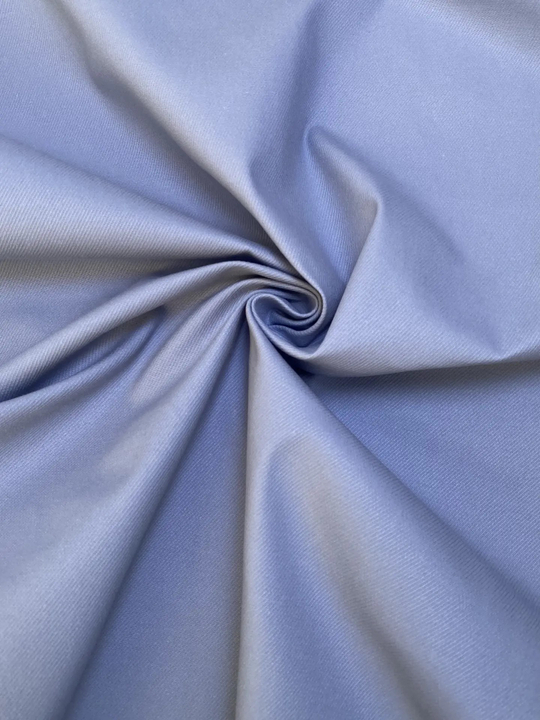 Коттон брючный, голубой twill satin, хлопок с эластаном