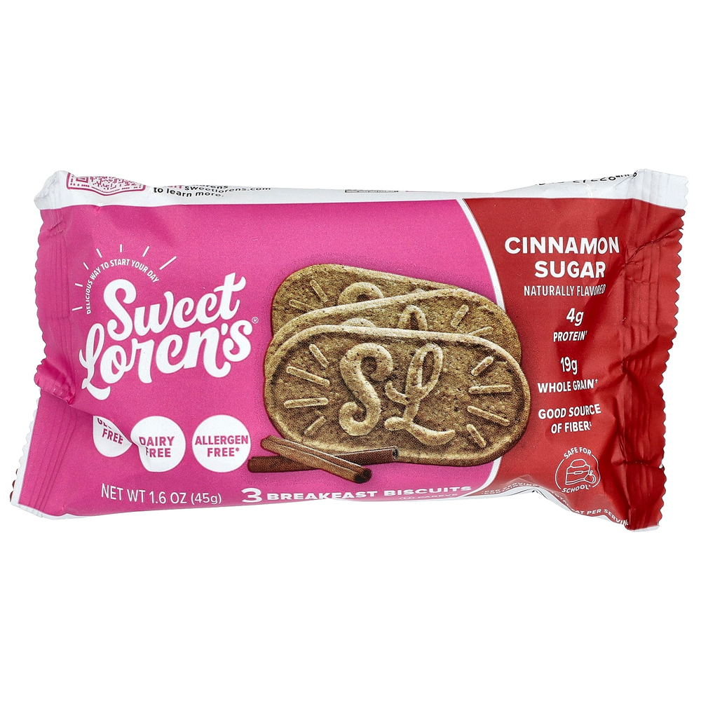 Sweet Loren's, печенье для завтрака, с корицей и сахаром, 5 пакетиков по 45 г (1,6 унции)