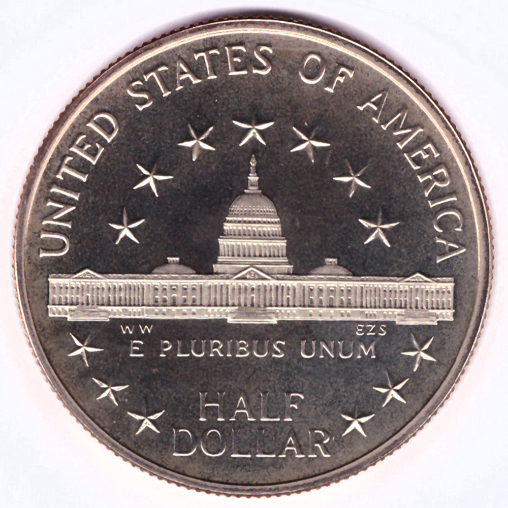 1/2 доллар 1989 (S). США UNC (200 лет конгресса). Медь с плакировкой