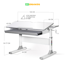 Стол письменный для школьника Ergokids Edmonton BD-610