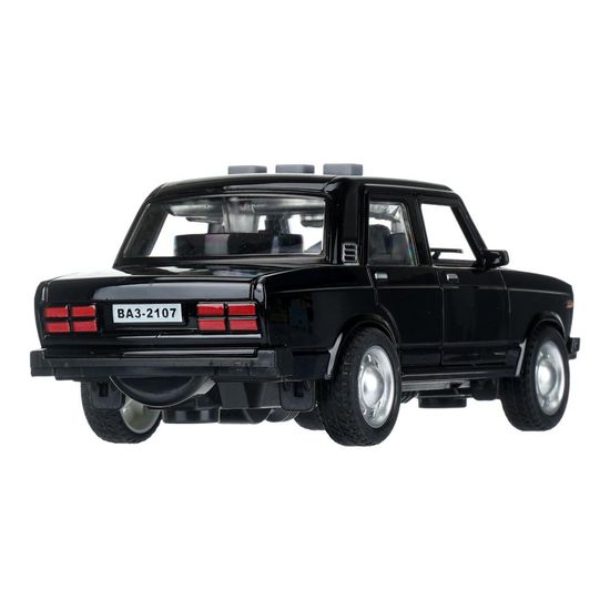 Машина пластик свет-звук LADA 2107 16 см, инерц, черный, кор. Технопарк