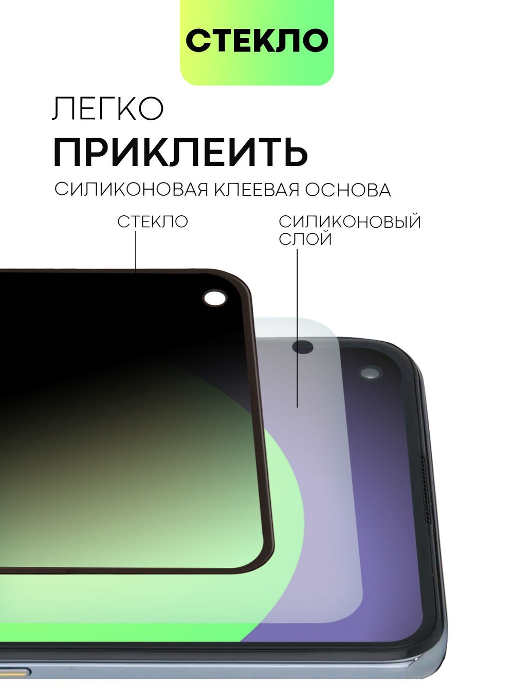 Набор стекол антишпион BROSCORP для realme GT оптом (арт. RM-GT-FSP-GLASS-SPY-SET2)