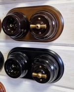 Ретро выключатель керамический Астория, коричневый, INTERIOR ELECTRIC ВПКАС.1/2.05 / 1 группа света, проходной