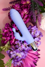 Сиреневый вибратор с клиторальной стимуляцией Crocus - 17,5 см. (Цвет: сиреневый)