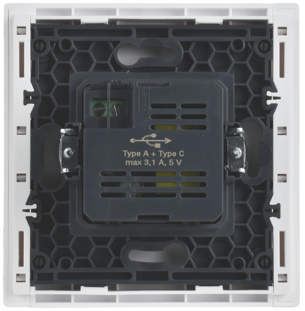 FORTE&PIANO Розетка USB A+C 3,1А FP250 белый IEK