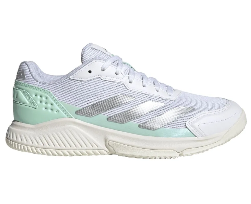 Женские кроссовки для padel Adidas Courtquick Padel W - white/silvermetallic/clear mint