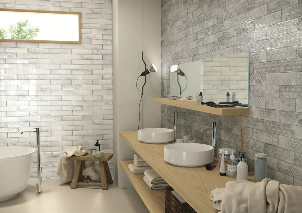 Cifre Drop Relieve White Brillo 7.5x30