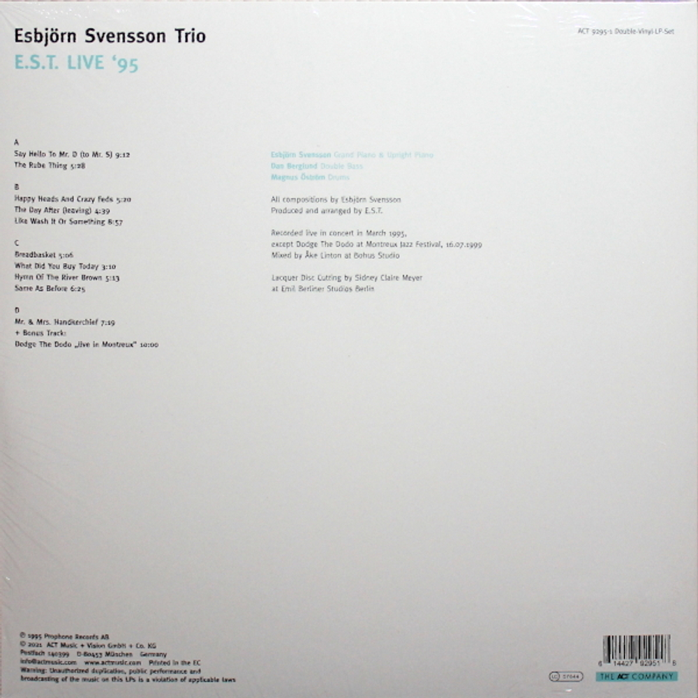E.S.T. Esbj?rn Svensson Trio / E.S.T. Live '95 (2LP)