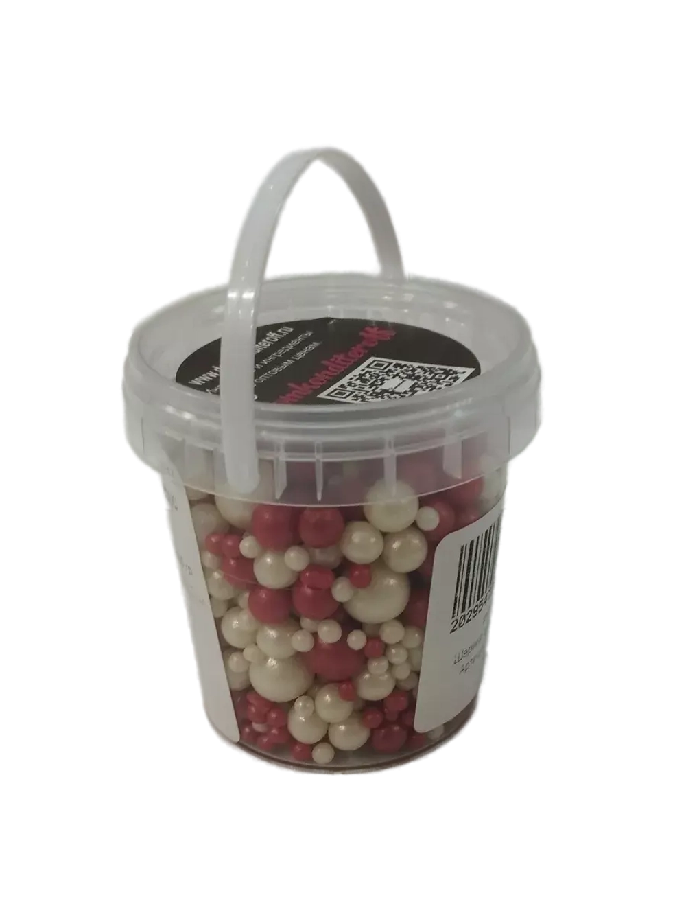 Шарики кранч красный/серебро 100 гр.