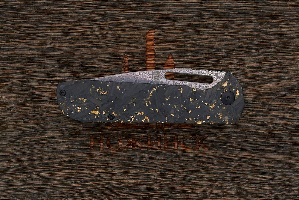 Нож складной Artisan 1843GD-GCF Arion, клинок 92мм, дамаск нержавеющий, рукоять карбон