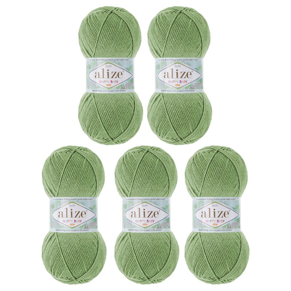 Пряжа Alize (Ализе) Happy Baby New / уп.5 мот. по 100 г, 320м, 485 зеленая трава