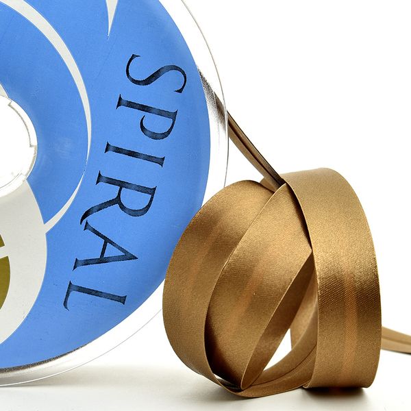 Косая бейка атласная 30 мм / 25 метров, 64 молочный шоколад, Safisa (Spiral)