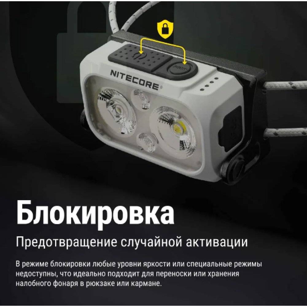 Фонарь налобный Nitecore NU21 360 люмен сверхлегкий 44г дальность 58м