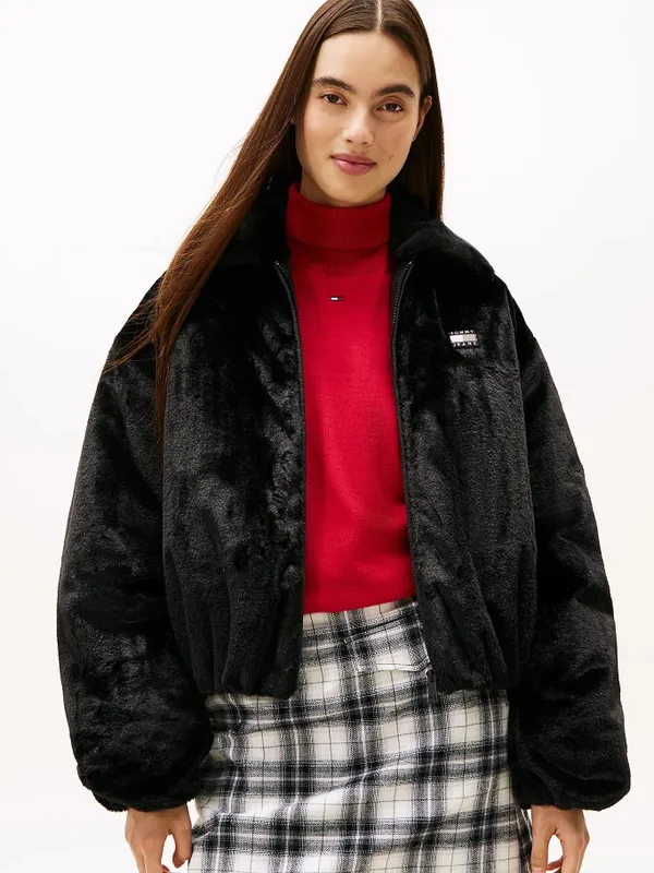 Куртка утепленная женская TOMMY JEANS TJW FAUX FUR BOMBER