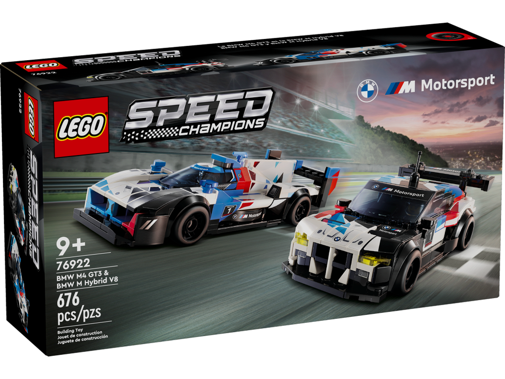 Конструктор Лего Спид Чемпионс бмв гоночный болид 76922 | LEGO Speed Champions BMW M4 GT3 & BMW M Hybrid 676 деталей 9+