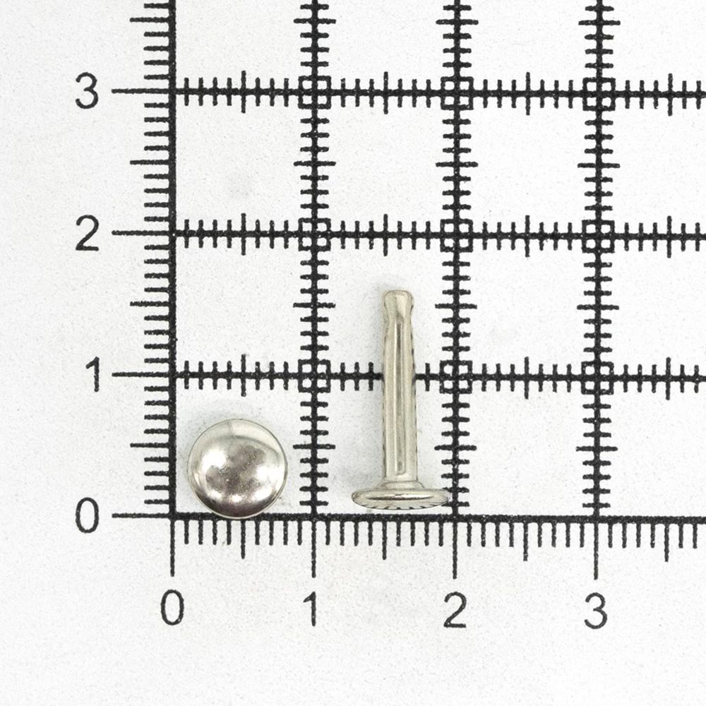 Хольнитены (заклёпки) 2-сторонние ⌀7.0 мм, h=14.0 мм, никель, 100 шт, BIG