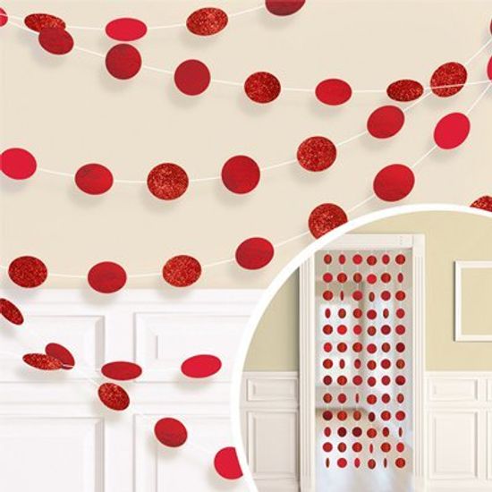 Гирлянда Круги Appl Red блеск 2,1м 6шт