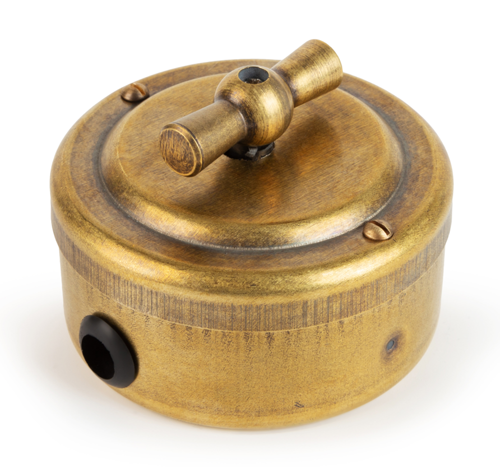 Выключатель 2х-клавишный ретро поворотный "Бронза" VINTAGE-BRASS 30201-1 / 2 группы света