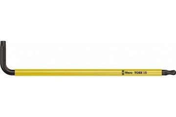 Г-образный ключ Wera 967 SPKL TORX BO Multicolour BlackLaser с шаром, TX 15x90 мм, с отверстием WE-024353