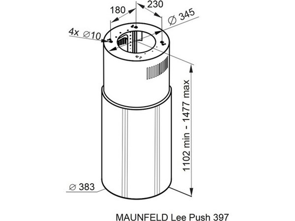 Вытяжка MAUNFELD Lee Push 397 нержавеющая сталь