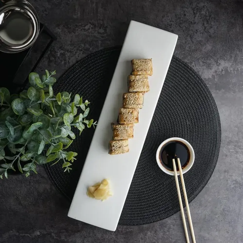 Блюдо прямоугольное 41*10 см h4 см брусок для закусок White Matt Panasia P.L. Proff Cuisine [1]
