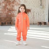 Комбинезон с клапаном и капюшоном "Персик" утепленный