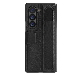 Кожаный чехол от Nillkin для Samsung Galaxy Z Fold 6 5G, серия Aoge Leather Case с эластичным карманом для хранения S-pen